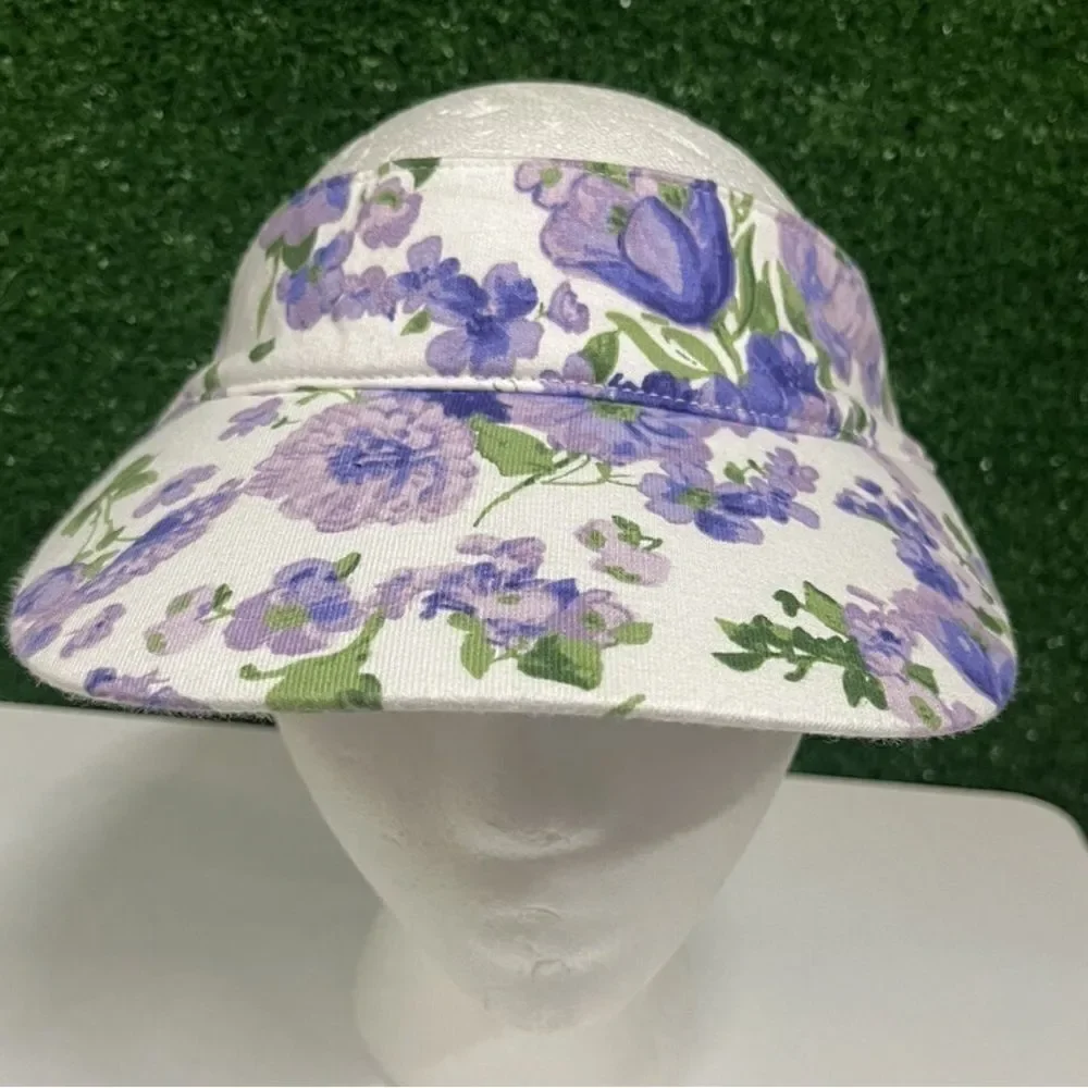 NWT Janie and Jack Girls Purple White Visor with Bow Accent - Size 6-8